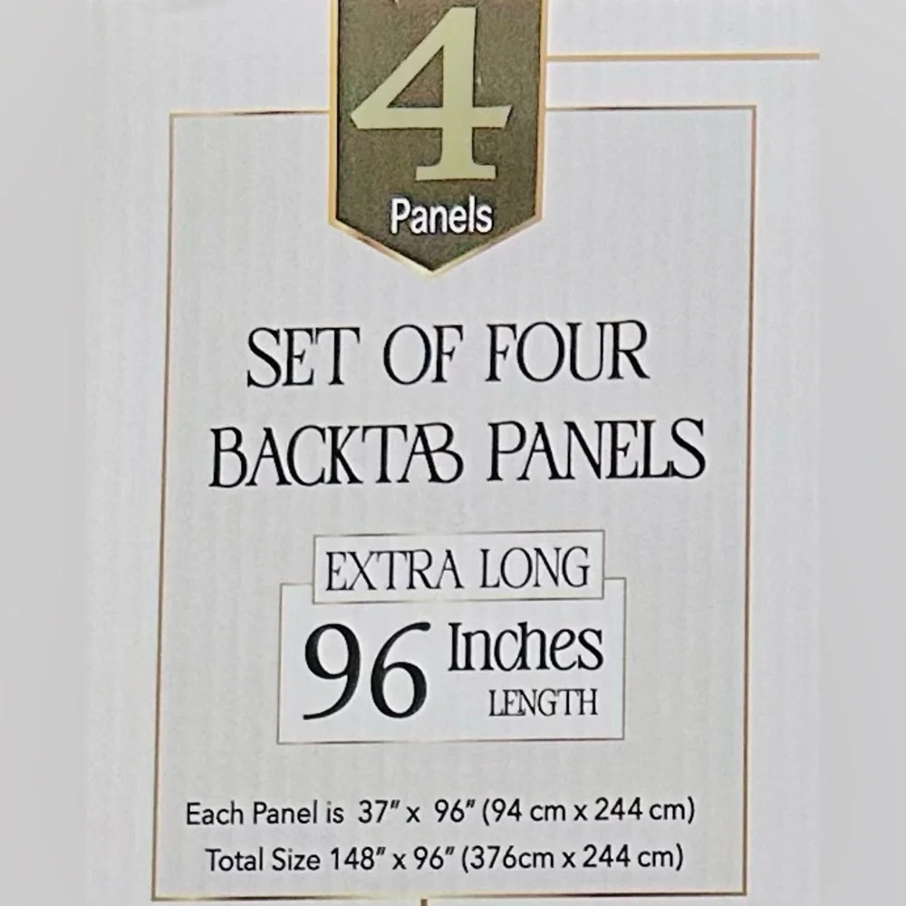 FLORA Collection Set Of 4 Extra Long Backtab Window Panels - 37